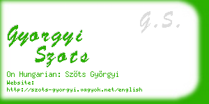 gyorgyi szots business card