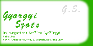 gyorgyi szots business card